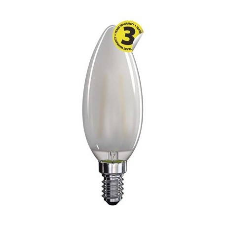 EMOS LED žárovka Filament Candle matná A++ 4W E14 teplá bílá Z74215