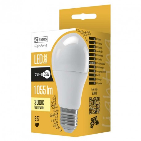 EMOS LED žárovka A60 12W E27 teplá bílá ZL4013
