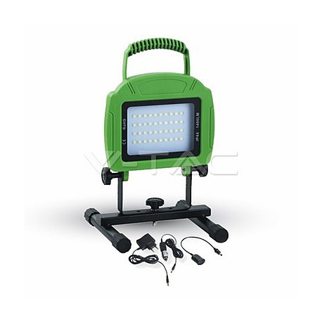 LED reflektory znovunabíjecí V-TAC 20W LED Rechargable Floodlight Green Body SMD White, VT-4822 SKU5735