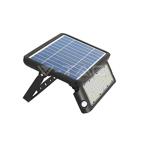 LED floodlight se solárním panelem V-TAC 0W LED Solar Floodlight Black Body 4000K, VT-787-10