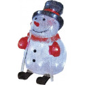 LED vánoční sněhulák, 28cm, venkovní, studená bílá, časovač 