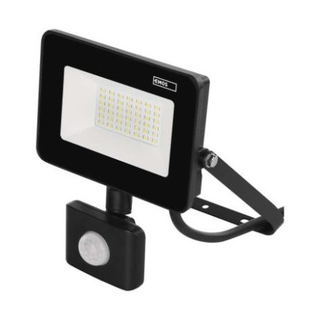 EMOS LED reflektor SIMPO s pohybovým čidlem, 30W, černý, neutrální bílá (ZS2332 ) ZS2332